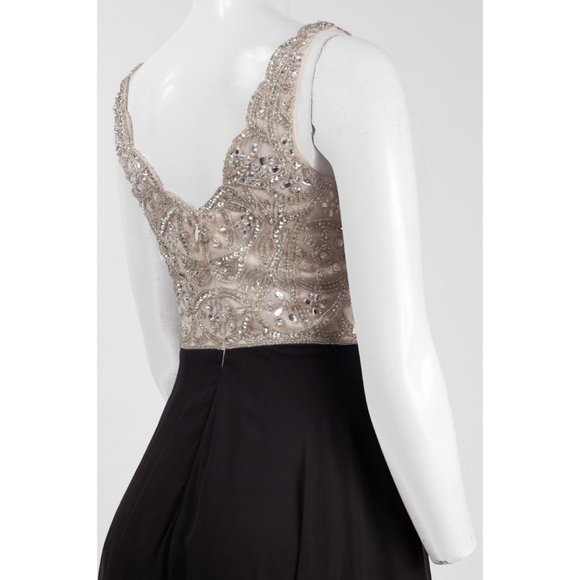 BHLDN Aidan Mattox Regina Gown  Champagne & Black Size 2 4 6 NWT - Picture 7 of 10